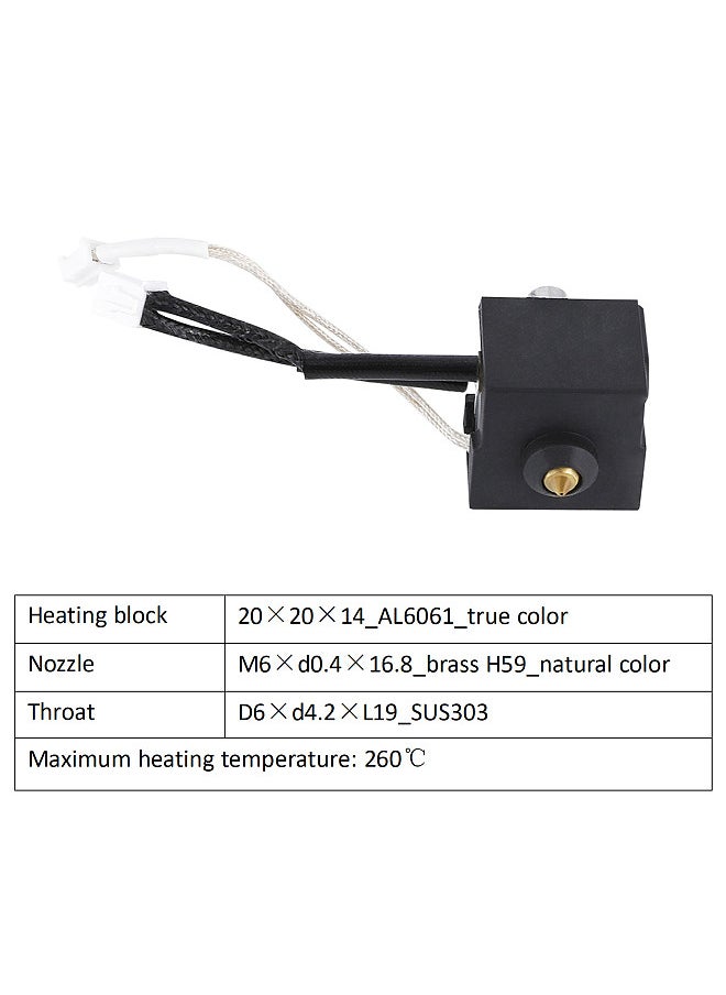 Generic Creality Print Head Kit for Ender-3V3 SE 3D Printer 0.4mm Brass Nozzle Aluminum Alloy Heat Block Smooth Feeding  No   Clogging 3D Printing Machine Accessory  - Image 5