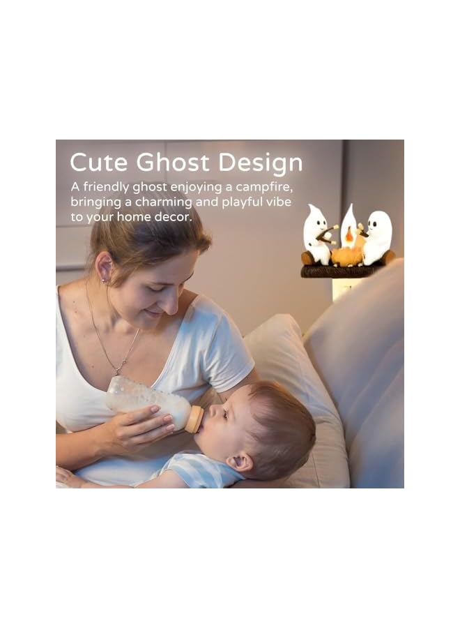 The Bros Ghost Campfire 3D LED Nightlight - 2024 New Flickering Ghost with Marshmallows, Perfect for Kids' Rooms, Halloween Decor, and Cozy Ambiance, Unique Flickering Effect, Ideal Gift for Halloween - Image 5