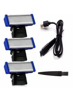 VINI Replacement Head for Old Version of Microtouch Solo Mens Shaver Electric Micro Trimmer (3 Razor Blade & 1 Clean Brush & 1 USB Charger Cable)  - Image 1