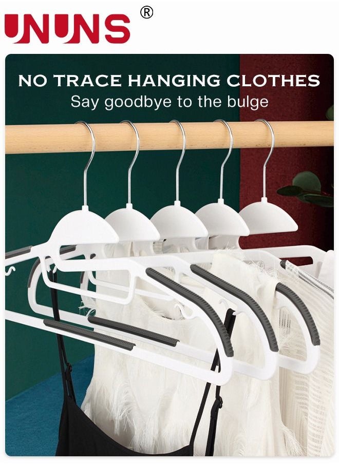 10-Piece Non-Slip Hanger Set,360° Swivel Hook,Horizontal Bar Design,Heavy Duty Clothes Hangers With Anti-slip Rubber,Space Saving Organizer For Necktie,Shirts,Pants