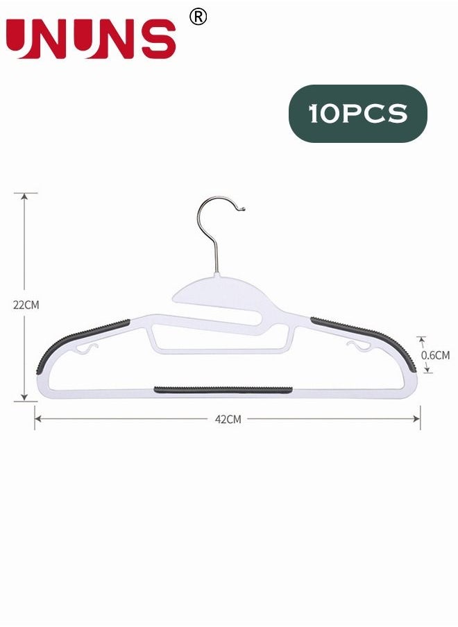 10-Piece Non-Slip Hanger Set,360° Swivel Hook,Horizontal Bar Design,Heavy Duty Clothes Hangers With Anti-slip Rubber,Space Saving Organizer For Necktie,Shirts,Pants