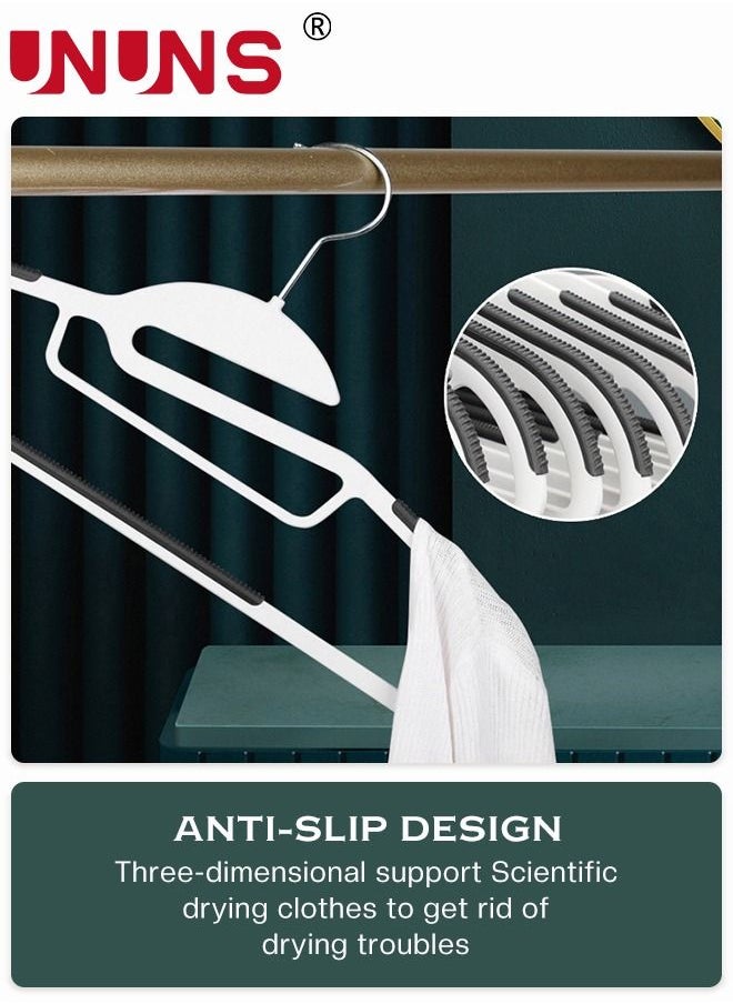 10-Piece Non-Slip Hanger Set,360° Swivel Hook,Horizontal Bar Design,Heavy Duty Clothes Hangers With Anti-slip Rubber,Space Saving Organizer For Necktie,Shirts,Pants