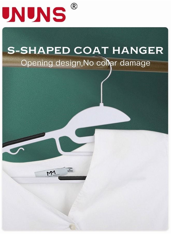10-Piece Non-Slip Hanger Set,360° Swivel Hook,Horizontal Bar Design,Heavy Duty Clothes Hangers With Anti-slip Rubber,Space Saving Organizer For Necktie,Shirts,Pants