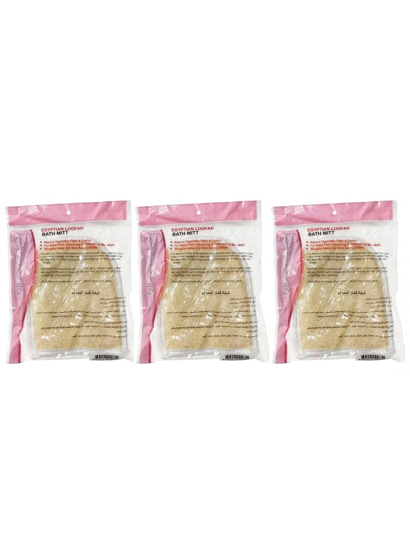 3pcs Egyptian Loofah Bath Mitt - Image 1
