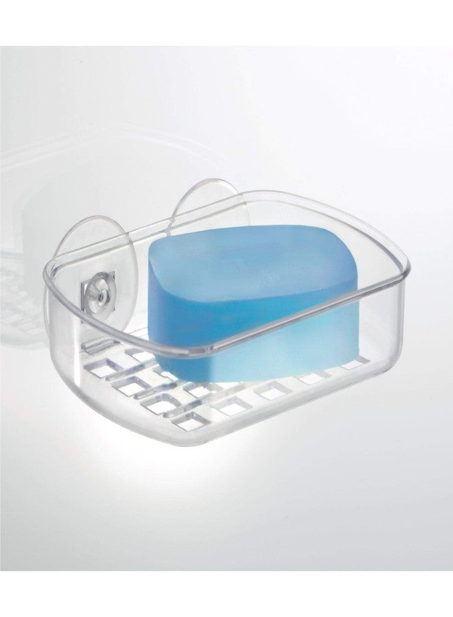 InterDesign iDesign BPA-Free Plastic Suction Bar Soap Dish - 5.25" x 4" x 2", Clear,19600 - Image 3