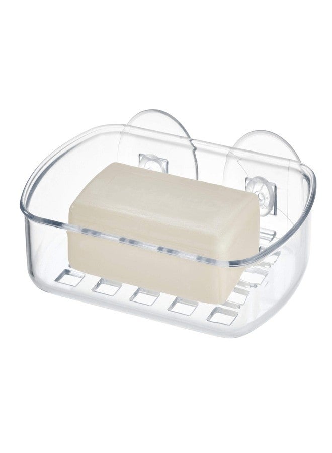 InterDesign iDesign BPA-Free Plastic Suction Bar Soap Dish - 5.25" x 4" x 2", Clear,19600 - Image 1