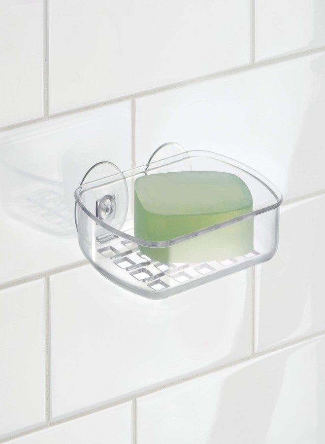 InterDesign iDesign BPA-Free Plastic Suction Bar Soap Dish - 5.25" x 4" x 2", Clear,19600 - Image 2