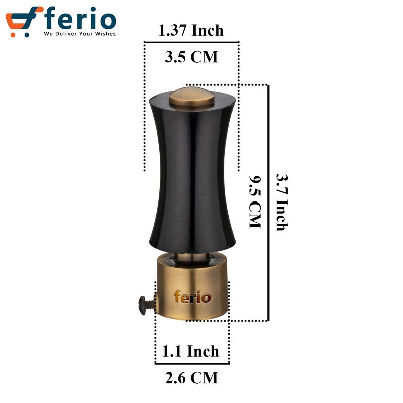 Ferio Antique Curtain Brackets Curtain Holders for Window Curtain Rod Brackets Curtain Knobs for 1 Inch Curtain Rod Holder Curtain Finials Set of 6 Aluminium Black Antique Brass Pack of 6 - Image 2