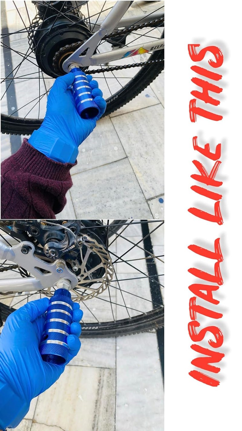 Wavva ® 2 Pcs Aluminum Alloy BMX, Non-Slip, Bicycle Footrest, Aluminium Alloy, for BMX, Bike, Mountain Bike, for Children and Adults. Product Size: 110MM*37MM. (Blue) - Image 2