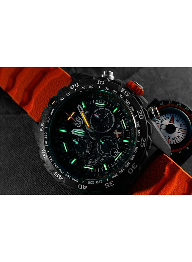 لومينكس ساعة يد رجالية كرونوغراف دائرية بحزام مطاطي . -  مم - Image 3