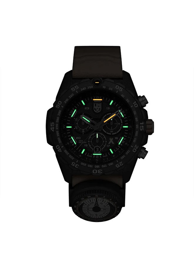 لومينكس ساعة يد رجالية كرونوغراف دائرية بحزام مطاطي . -  مم - Image 2