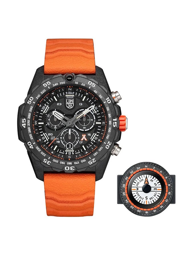 لومينكس ساعة يد رجالية كرونوغراف دائرية بحزام مطاطي . -  مم - Image 5