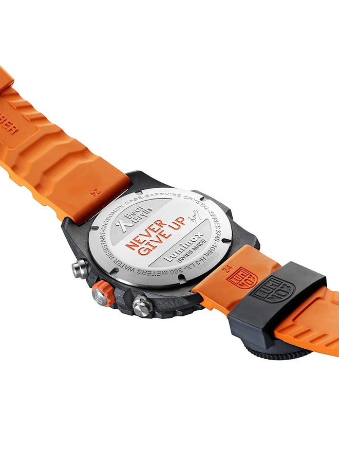 لومينكس ساعة يد رجالية كرونوغراف دائرية بحزام مطاطي . -  مم - Image 4