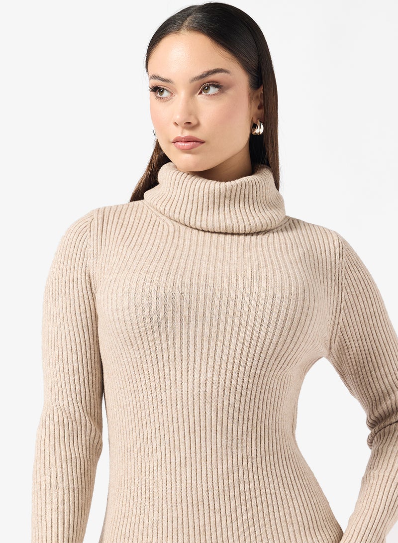 اونلي فستان ميدي ضيق محبوك بياقة ملفوفة - Image 3