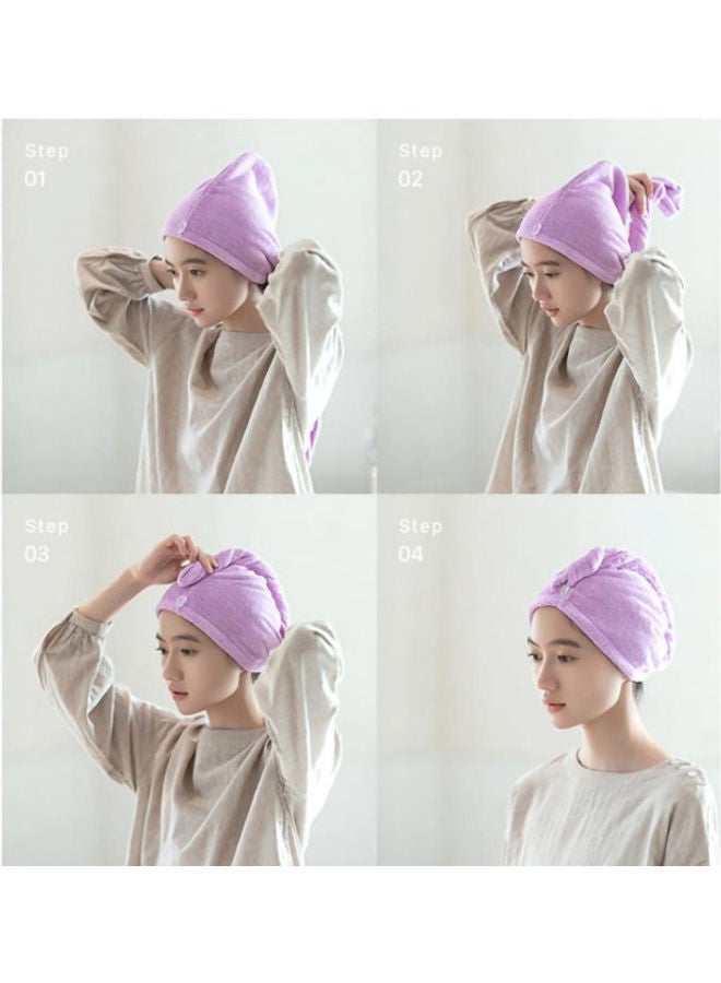 Pack Of 3 Microfiber Hair Towel Wrap Multicolour 65x24cm - Image 3