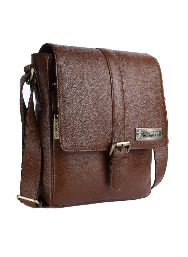 HAMMONDS FLYCATCHER Men Genuine Leather Sling Bag , Stylish and Spacious Side Bag , Crossbody Bag Daily Use, Travel, Adjustable Strap, 1 Year Warranty - Brushwood, Brown - Image 1