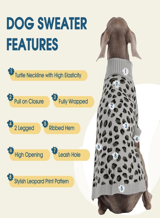 ROZKITCH Cozy Dog Sweater for Medium and Large Dogs, Warm Knit Pullover, Perfect Winter Clothes for Huskies Beagles and Great Danes Grey L - Image 3