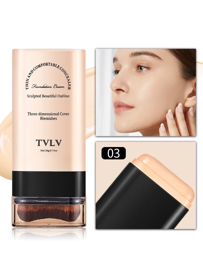TVLV No. 03 Stick Foundation and Concealer – Hydrating Serum with a Natural Finish and Even Skin Tone for Women - Image 1