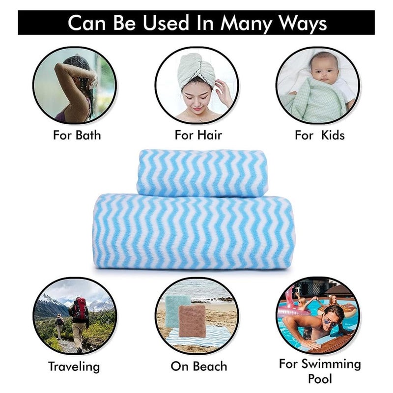 Home-Cloud Ultra Soft 300 GSM Bath Towel Set | 3X Softer Than Cotton Towels | Highly Absorbent & Ultra Fast Dry | Perfect for Home, Pool, Spa & Gym |Set of 2 (1 Bath (140x70cm), 1 Face Towel (75x35cm) - Image 5