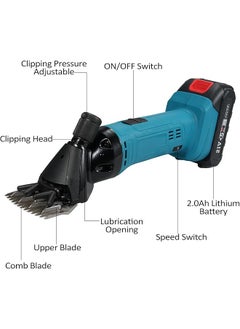 erorex Electric Sheep Shears 500W 2400Rpm Professional Shearing Clipper 21V With 6 Speed For Shaving Fur Wool In Sheep Cattle And Other Farm Livestock With Lithium Batteries  - Image 4