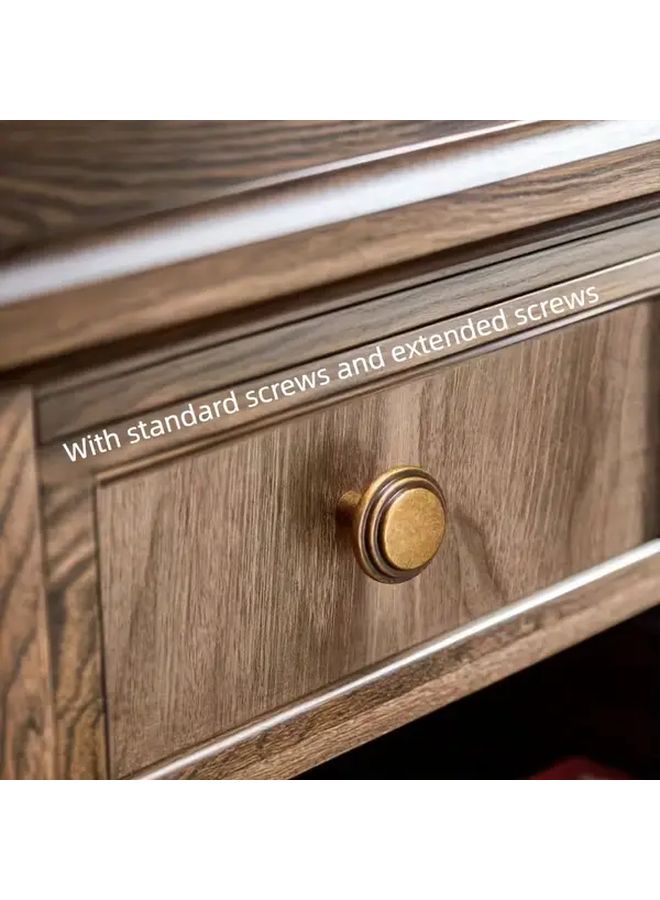 4 Antique Bronze Cabinet Handles Modern Single Hole Pulls Vintage Furniture Knobs With Extended Screws - Image 4