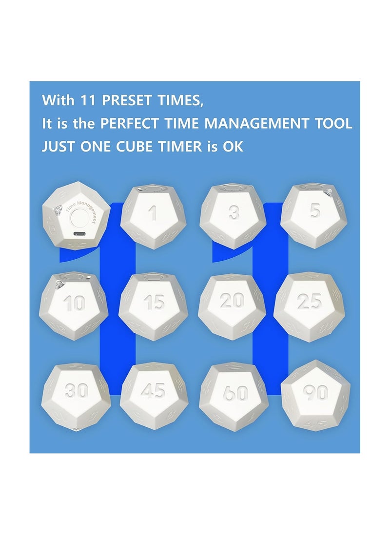 KASTWAVE - Time Management Dodecahedron Timer, Cube Timer Kitchen Timer Pomodoro Timer, Rechargeable  Study Countdown Timer for Kids, for Work, Office, Study, Task - Image 1