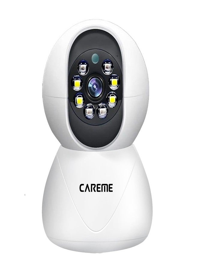 كير مي كاميرا CareME الأمنية الداخلية بدقة 3 ميجابكسل و1296 بكسل، قابلة للتحريك والإمالة، لمراقبة الأطفال والحيوانات الأليفة، مزودة بخاصية كشف الحركة، وصوت ثنائي الاتجاه، وتخزين على بطاقة SD، لون أبيض - Image 1
