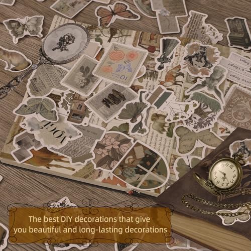 Eoaod 200Pcs Vintage Stickers, Aesthetic Scrapbook Stickers for Water Bottle, Notebook Junk Journaling, Waterproof Vinyl, for Kids Teenagers Adults - Image 4