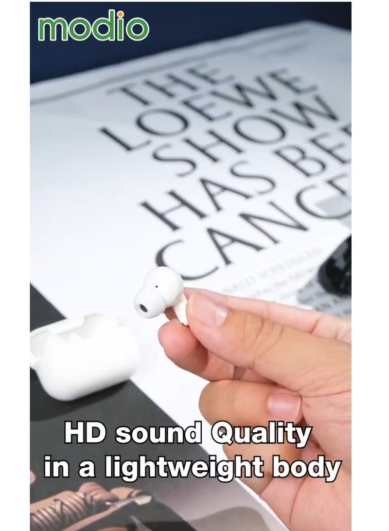 Modio K7 Mini True Wireless Earphone With ENC Noise Reduction Super Bass Sound HD Clear Micophone and Multifunctional Touch Cotrol Compatible With Android Mobiles and Tablets White - Image 5
