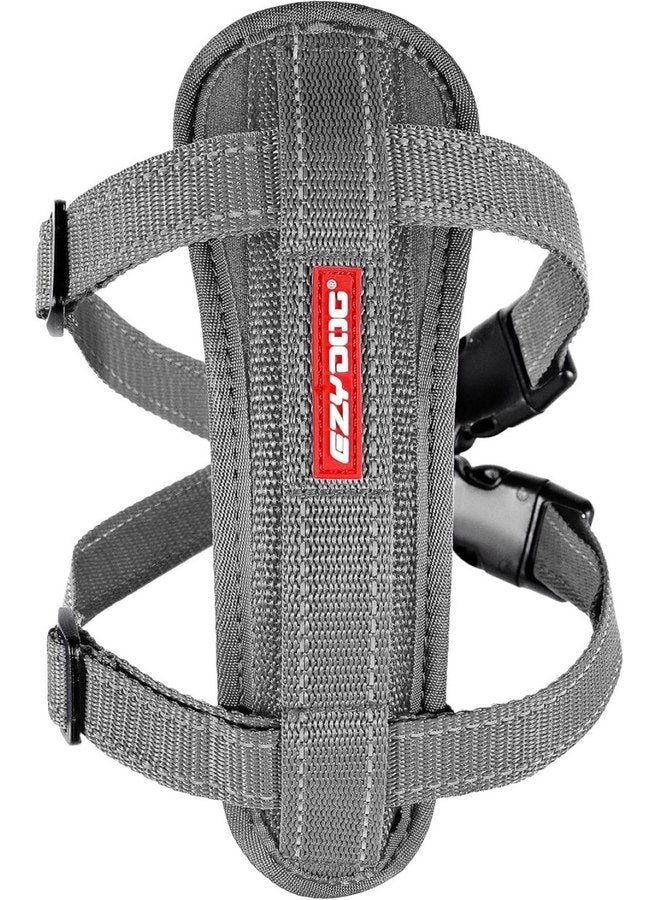 EzyDog Chest Plate Custom Fit Dog Harness (Large, Gray) - Image 1