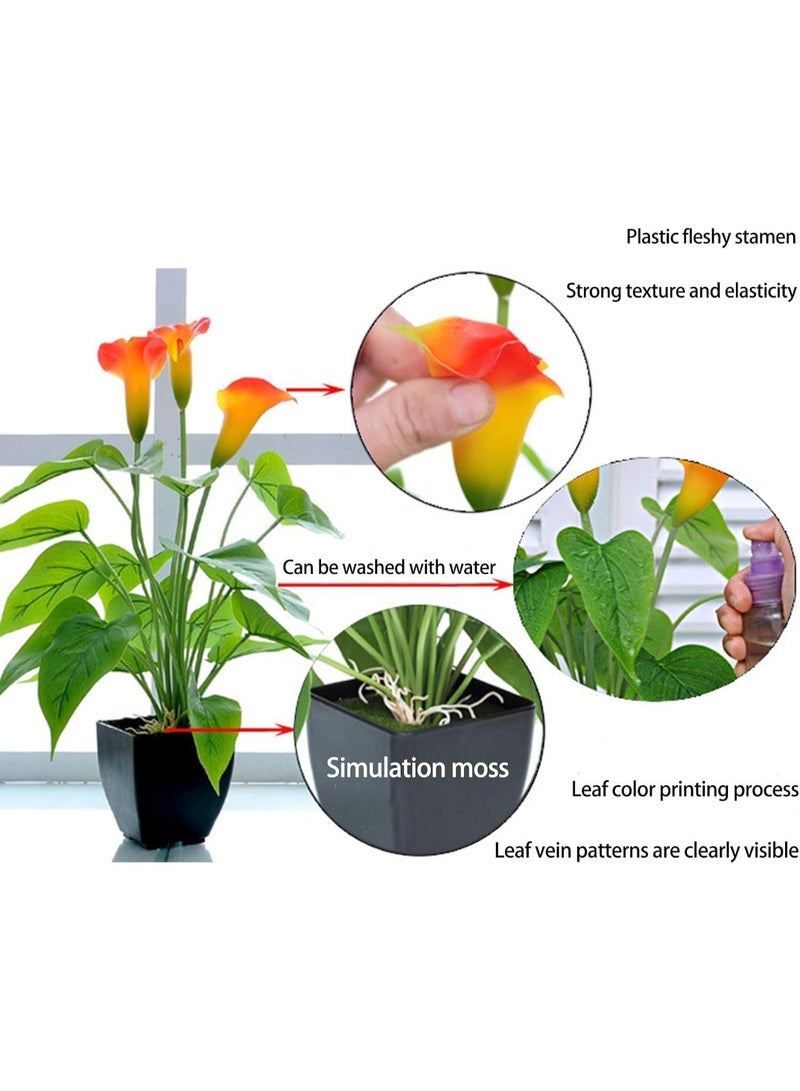 Bluejw Artificial Plant Pot Real Touch Fake Anthurium Artificial Potted Flower Plant Greenery Shrubs for Wedding Home Party Table Desk Garden Bookshelf Indoor Outdoor Decor - Image 2