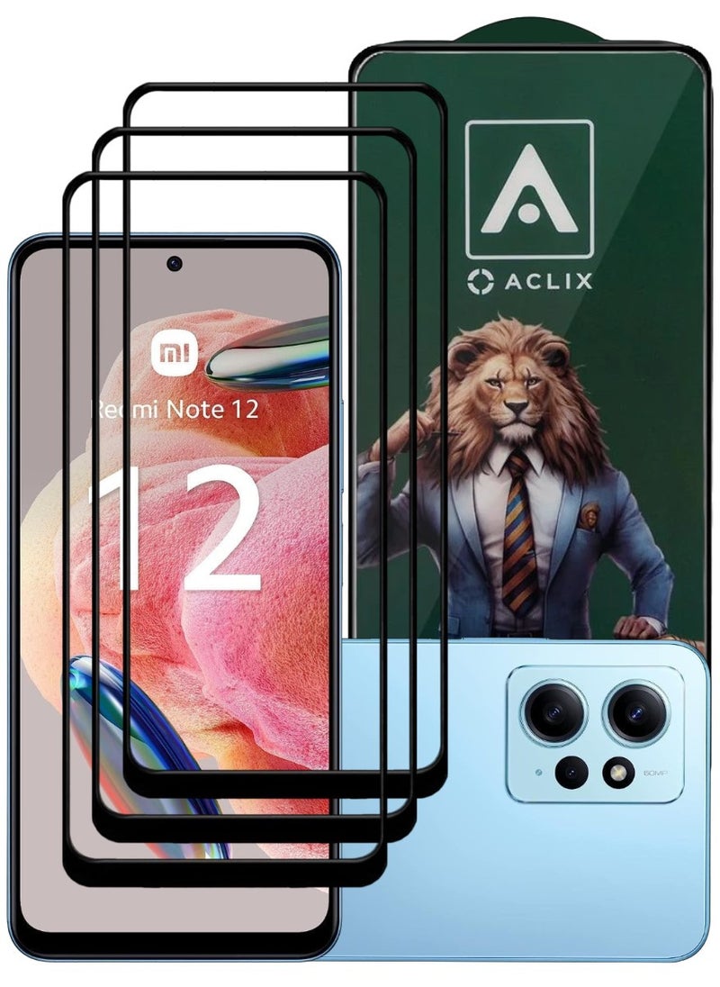 ACLIX 3 Pieces Antistatic ESD Dustproof Premium Quality High Definition Tempered Glass Screen Protector Designed For Xiaomi Redmi Note 12 4G - Image 1
