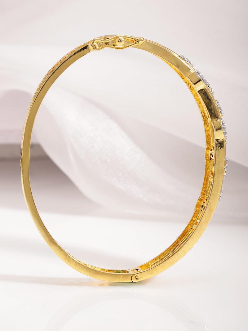 Rubans Bracelet t Golden Cubic Zirconia Studded Bangle Style Jewellery Gift for Women & Girls - Image 2
