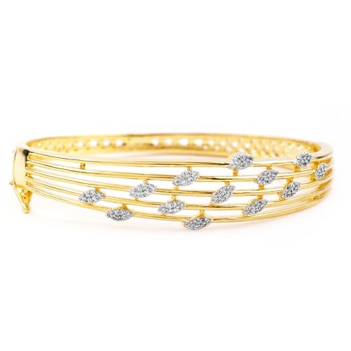 Rubans Bracelet t Golden Cubic Zirconia Studded Bangle Style Jewellery Gift for Women & Girls - Image 1