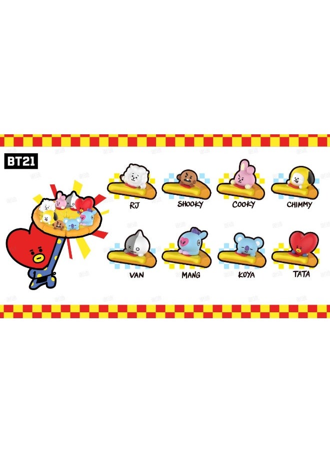 Miniso - Enjoy a slice of fun with this mini pizza-themed bean from the BT21 Pizza Collection. - Image 1