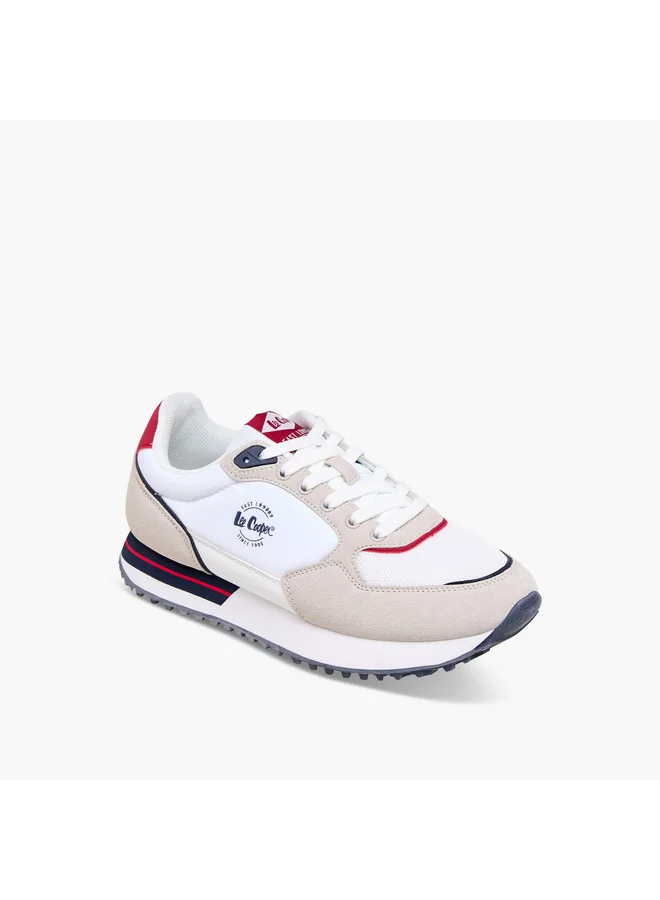 لي كوبر Women's Logo Print Sneakers with Lace-Up Closure