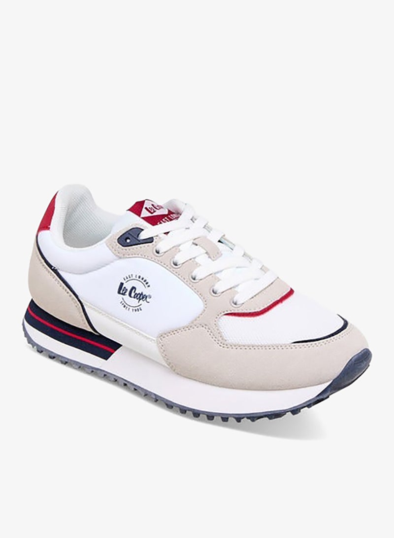 Lee Cooper Women's Logo Print Sneakers with Lace-Up Closure - Image 2