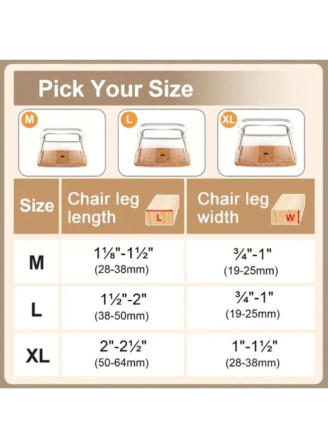 20pcs XL Heavy Duty Felt Furniture Leg Protectors for Chair Floor Protection - Image 3