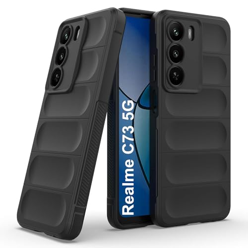Casotec Back Cover for Realme C73 5G / C75 5G / Narzo 80 Lite 5G | Full Camera Protection | Liquid Silicon Case | Flexible Bumper Case for Realme C73 5G / C75 4G / C75 5G / Narzo 80 Lite 5G (Black) - Image 1