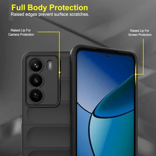 Casotec Back Cover for Realme C73 5G / C75 5G / Narzo 80 Lite 5G | Full Camera Protection | Liquid Silicon Case | Flexible Bumper Case for Realme C73 5G / C75 4G / C75 5G / Narzo 80 Lite 5G (Black) - Image 4