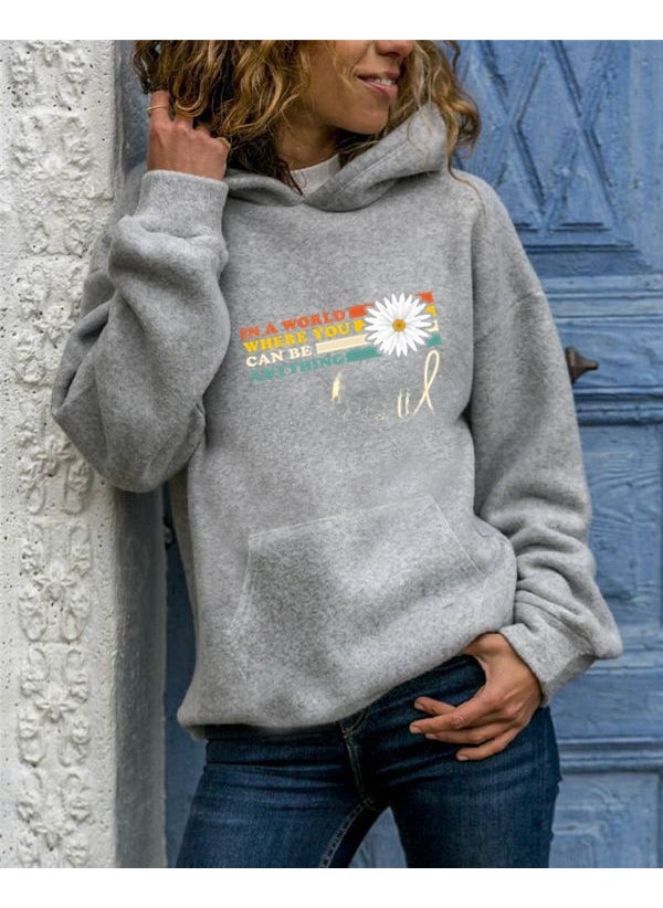 Generic - Long Sleeve Hoodie Womens Streetwear round Neck Animal Print Oversized Sweatshirt Comfortable Polyester Casual Fashion Yellow - Image 1