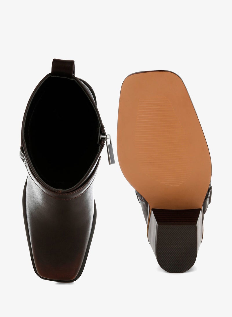 London Rag Elevated Harness Detail Ankle Boots - Image 4