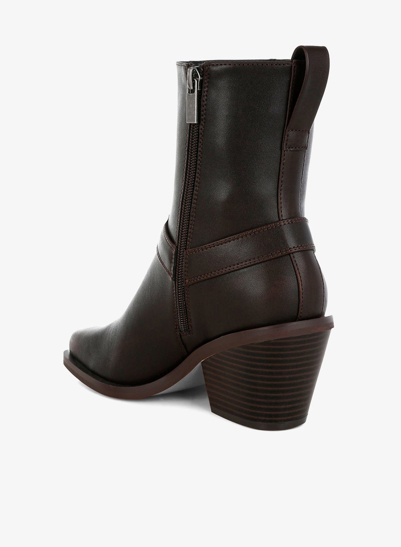 London Rag Elevated Harness Detail Ankle Boots - Image 3