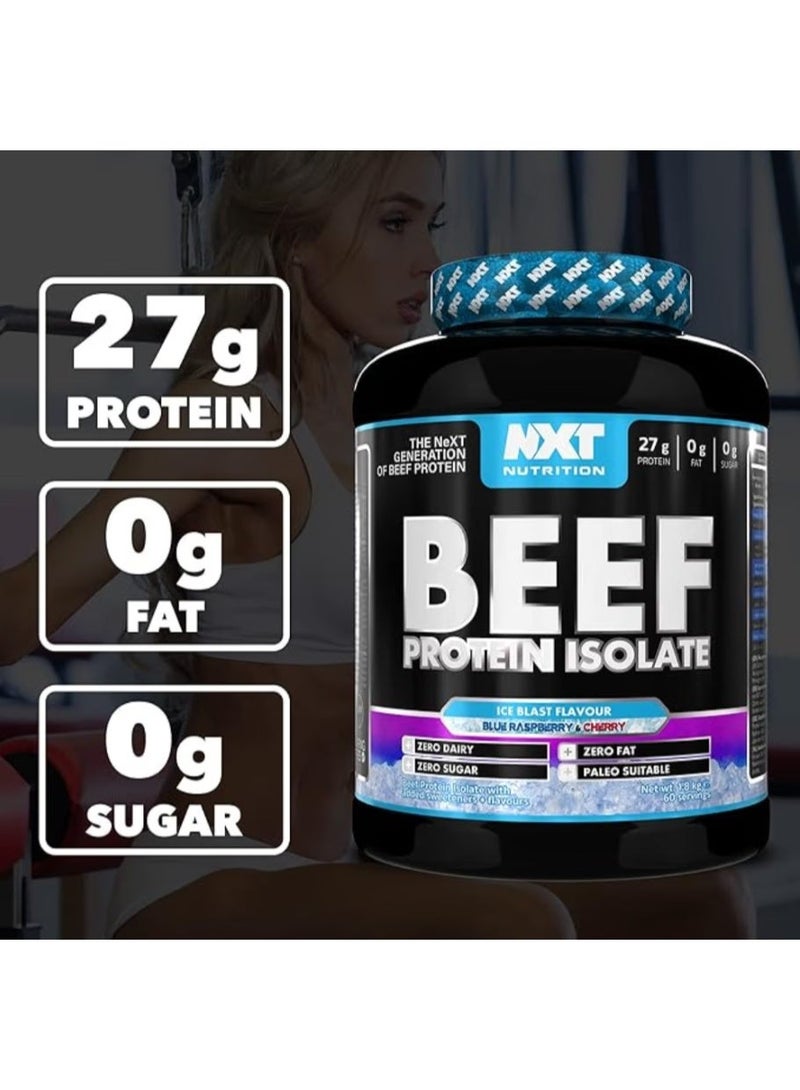 NXT Nutrition NXT hydrolyzed Beef Protein Isolate Low Fat, Low Carb, Zero Sugar supports lean muscle growth, strength and recovery fast absorption keto and paleo friendly Ice Blast 1.8Kg - Image 2