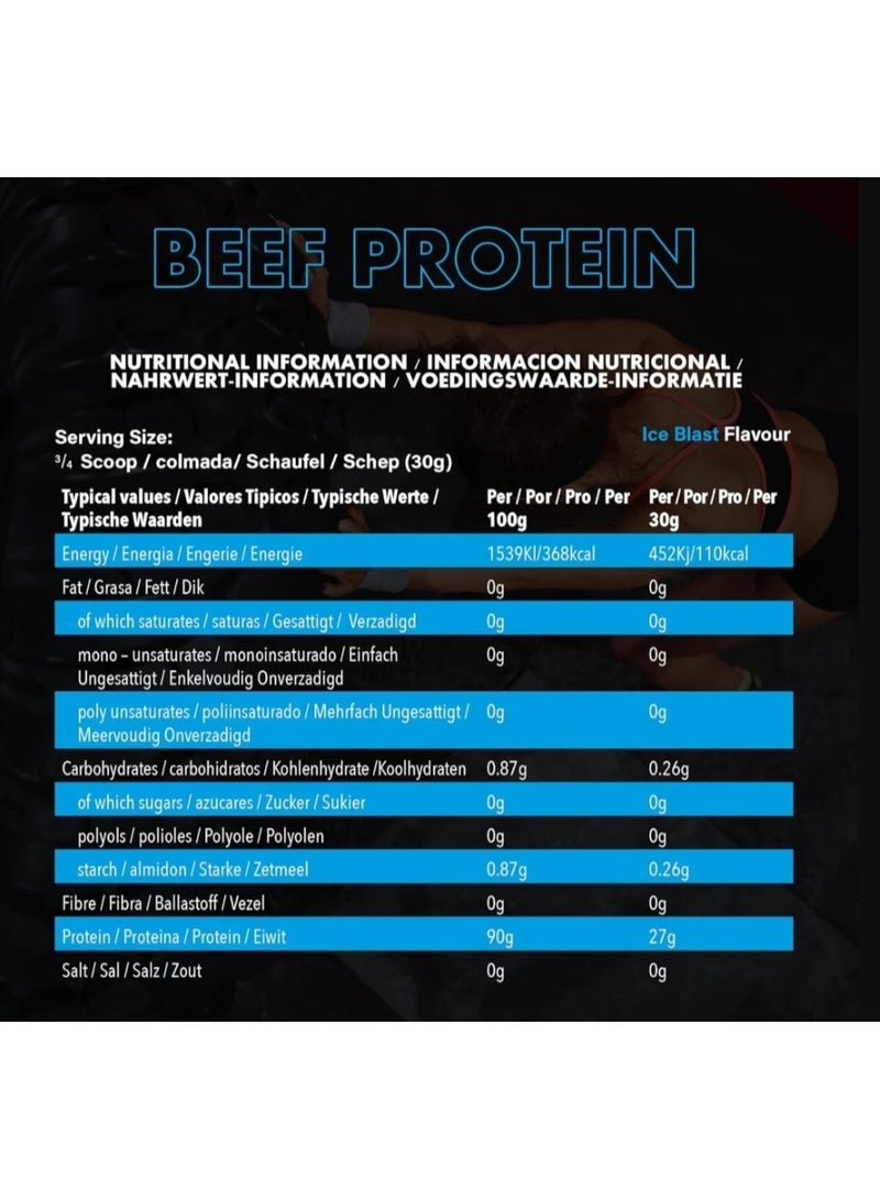 NXT Nutrition NXT hydrolyzed Beef Protein Isolate Low Fat, Low Carb, Zero Sugar supports lean muscle growth, strength and recovery fast absorption keto and paleo friendly Ice Blast 1.8Kg - Image 3