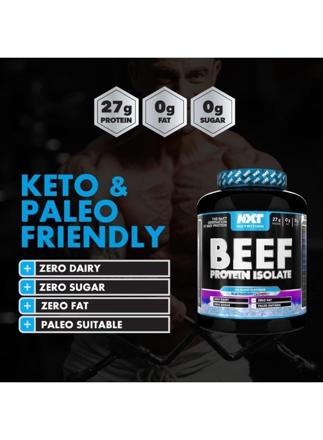 NXT Nutrition NXT hydrolyzed Beef Protein Isolate Low Fat, Low Carb, Zero Sugar supports lean muscle growth, strength and recovery fast absorption keto and paleo friendly Ice Blast 1.8Kg - Image 4