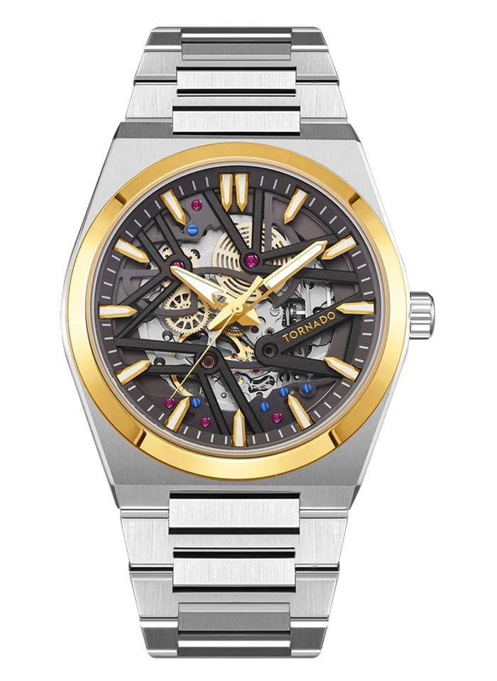 تورنيدو Tornado Autonova T24301-SBSXG Men's Automatic Display Watch & Metal Strap Silver