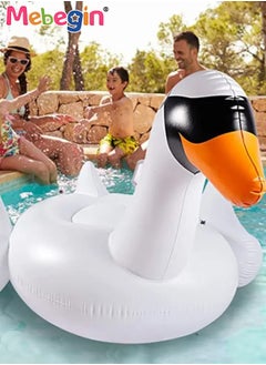 MEBEGIN White Swan Shape Inflatable Pool Float, Cartoon Swimming Ring for Kids and Adults, Swimming Pool Flotage Lounge Toy, Made of High-quality PVC Material, Easy to Carry and Store, Great Playmate in Summer, 195*140*127cm  - Image 5