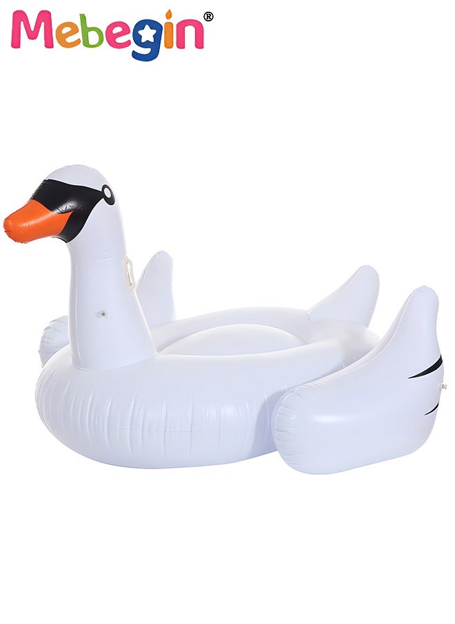 MEBEGIN Swan Shape Inflatable Pool Float, Cartoon Swimming Ring for Kids and Adults, Swimming Pool Flotage Lounge Toy, Made of High-quality PVC Material, Easy to Carry and Store, Great Playmate in Summer, 195*140*127cm  - Image 2