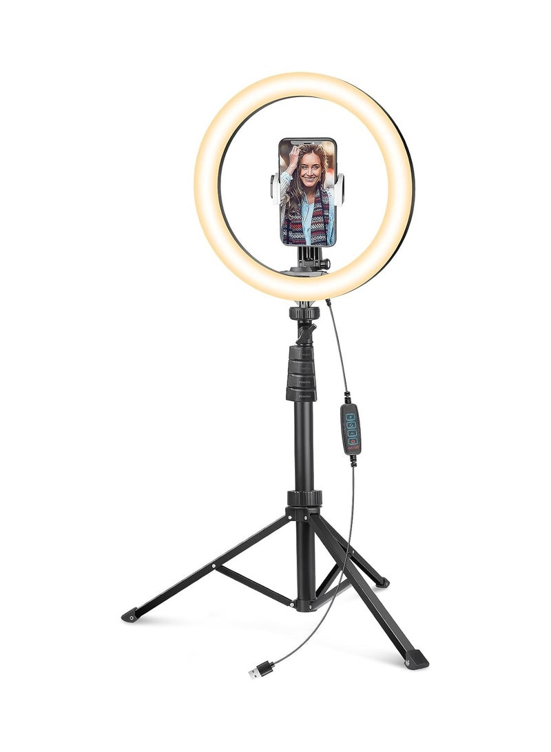 8-Inch LED Selfie Ring Light with Tripod Stand and Phone Holder – For Live Streaming, Makeup, YouTube Videos and Photography – Compatible with Android and iOS - Image 1